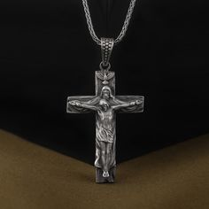 Father Son and the Holy Spirit on Cross Necklace, Holy Trinity God, Son and the Holy Spirit Pendant, 925 Sterling Silver Christian Jewelry  ✅ Beautifully crafted pendant  ✅ High-quality materials for durability  ✅ Detailed and intricate design pendant necklace  ✅ Makes a thoughtful gift for someone special    ★Item Details  * Gender: Male / Female  * Material: 925 Sterling Silver  * Finish: Oxidized / Polished / Gold Plated  * Pendant Weight: 10.50 Grams  * Pendant Diameter: 2.70 - 4.00 Cm / 1.0 Classic Silver Crucifix Jewelry, Silver Sterling Silver Crucifix Necklace, Stamped 925 Crucifix Necklace For Gift, Silver Symbolic Crucifix Jewelry, Antique Silver Crucifix Necklace For Gift, Sterling Silver Crucifix Necklace For Jewelry Making, Antique Silver Sterling Silver Cross Necklace, Sterling Silver Crucifix Necklace With Polished Finish, Antique Silver Cross Necklace In Sterling Silver