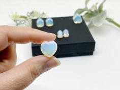 Stone ear plugs, Heart Shaped Opalite ear Plugs Showcase your unique ear piercing jewelry and your personality with these heart shaped Opal ear plugs! The ear plugs will feel light on your skin and fits comfortably. Stone plug earrings are a great choice for casual or more formal occasions, especially for people with sensitive skin. Great gifting choice as it comes in a gift box for yourself or your friends and family members on special occasions such as holidays, birthdays, weddings, Christmas, Unique Ear Piercings, Ear Piercing Jewelry, Belly Button Jewelry, Stone Plugs, Plug Earrings, Crystal Hair Pins, Wedding Hair Clips, Silver Ear Cuff, Gauged Earrings