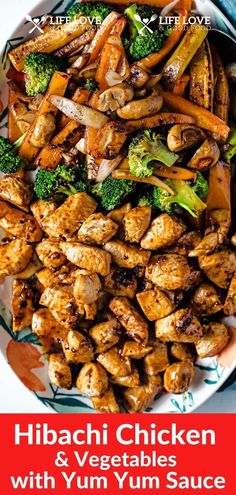 chicken and vegetable stir fry with yum sauce