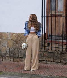 Denim Casual Outfit, Outfit Informal, Casual Denim Outfits, Ootd Streetwear, Street Wear Fashion, Cream Pants, Easy Outfit, Outfit Mujer