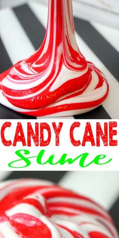 the candy cane sauce is red and white