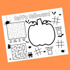 a printable halloween activity sheet for kids