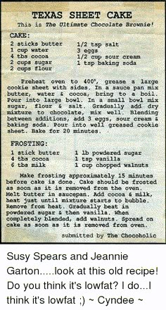 an old recipe for texas sheet cake on a cell phone with the recipe in it