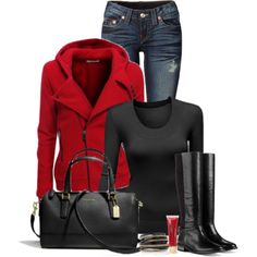 Black & Red To Dress, Dress Design, Fall Winter Outfits, Outfits Casuales, Everyday Style, Autumn Winter Fashion, Beautiful Outfits, Fashion Inspiration, Black Boots