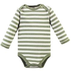 Touched by Nature offers soft organic cotton clothing for the gentlest touch on sensitive and delicate baby skin. Our organic bodysuits feature adorable prints, embroideries, stripes and solids and provide a comfortable base layer that's great for pairing with pants, shorts, or even wearing under outfits. Our bodysuits are comfortable and cozy for all-day, everyday wear for your little one. Our bodysuits are an essential part of baby's wardrobe. Touched by Nature Baby Boy Organic Cotton Long-Sle Organic Cotton Long Sleeve Onesie For Spring, Fitted Organic Cotton Long Sleeve Onesie, Fitted Long Sleeve Organic Cotton Onesie, Soft Fitted Cotton Onesie, Green Long Sleeve Bodysuit For Playtime, Green Cotton Bodysuit For Spring, Nature Baby, Care Pack, Organic Cotton Clothing