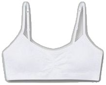 White Seamless Snug Fit Tops, White Seamless Snug-fit Tops, White Seamless Casual Bra, White Seamless Stretch Bra, White Cotton Sports Bra With Built-in Bra, Casual White Bra, White Seamless Fitted Sports Bra, White Fitted Bra With Light Support, Casual Fitted White Bra