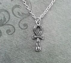 Ankh Necklace VERY SMALL Ankh Jewelry Egyptian Necklace Egyptian Jewelry Silver Ankh Pendant Ankh Ch Symbolic Ankh Necklace Adjustable, Spiritual Ankh Necklace With Adjustable Chain, Symbolic Ankh Necklace, Bohemian Ankh Necklace In Metal, Handmade Metal Ankh Necklace, Adjustable Cross Necklace With Lobster Clasp, Symbolic Ankh-shaped Metal Jewelry, Bohemian Ankh Nickel-free Jewelry, Ankh Shaped Metal Necklace As Gift