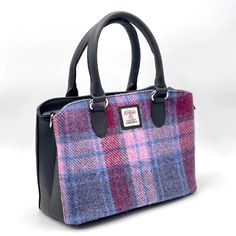 Harris Tweed Top Handle Bag-Scottish Creations Tweed Bag With Detachable Strap, Rectangular Shape, Rectangular Tweed Bag With Detachable Strap, Black Tweed Bags For Everyday Use, Rectangular Tweed Shoulder Bag For Everyday Use, Fall Tweed Shoulder Bag For Everyday, Rectangular Tweed Shoulder Bag For Everyday, Black Tweed Bags, Everyday Black Tweed Bag, Tweed Satchel Bag For Everyday Use