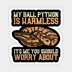 a sticker that says, my ball python is harness it's me you should worry