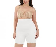 Discover the ultimate solution to a flawless silhouette with the InstantFigure Hi-Waist Shorts Plus Size Shapewear. These high waist shorts are designed to be your go-to muffin top eliminator, providing unparalleled support and comfort throughout your day. Key Benefits: Silhouette Perfection: Achieve a sleek and firm silhouette as the compression high waist shorts flatten your tummy, slim your waist and thighs, and eliminate love handles for a no more muffin top effect. Booty Lifting Design: Fea White High Waist Smoothing Shapewear, White High-waist Smoothing Shapewear, White Mid-thigh Shapewear Bottoms, Plus Size Shapewear, Posture Support, Bridal Tops, Curvy Shorts, Compression Fabric, Improve Posture