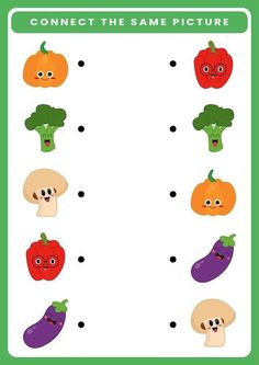 a game with vegetables to match the correct words