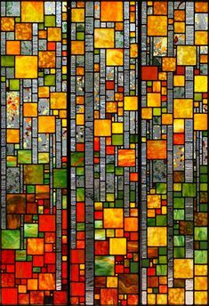 a stained glass window with multiple colors