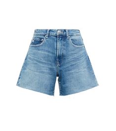 The New Alexxis shorts from AG Jeans are made from durable stretchy denim in a medium blue wash. They sit high on the hips and have straight, flared legs and raw cut hems. Medium Wash Cutoff Shorts With Five Pockets, Light Wash Straight Leg Shorts With Frayed Hem, Light Wash Cutoff Shorts With Five Pockets, Mid-rise Medium Wash Shorts With Frayed Hem, Light Wash Shorts With Five Pockets, Mid-rise Medium Wash Jean Shorts With Frayed Hem, Dark Wash Cutoff Jean Shorts With Five Pockets, Mid-rise Jean Shorts With Frayed Hem In Medium Wash, High Rise Medium Wash Jean Shorts With Five Pockets