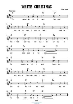 sheet music with the words white christmas written on it