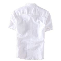 update.23.06Cotton Linen Shirts For Men Casual Short Sleeve Tops Oversize Solid White Turn-Down Collar Tee Male Summer Vacation Clothing Slim Fit Solid Top With Pockets, White Solid Color Shirt For Summer, White Shirt For Summer, Casual White Solid Color Shirt, Slim Fit Solid Color Shirt With Short Sleeves, Solid Color Slim Fit Shirt With Short Sleeves, Slim Fit Solid Color Short Sleeve Shirt, Solid Color Slim Fit Short Sleeve Shirt, Cotton Short Sleeve Shirt In Solid Color