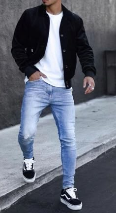 Vans Outfit Men, Mens Business Casual Outfits, Mens Casual Outfits Summer, Men Fashion Casual Shirts, Streetwear Mode, Stylish Men Casual, Trendy Mens Fashion