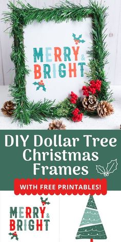 christmas frame with free printables to make it look like they have been made