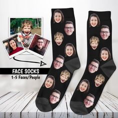 6.99 USD Put any face on custom face socks and create the perfect gift! 📸😍 HOW TO ORDER? Just make your order and send your favorite photo(s) after ordering via inbox. We will crop the face and print your loved one on a pair of beautiful socks! Multiple different faces/people can also be printed on the same socks. Just send us the photos and we will do the rest. KEY FEATURES ✓ Fleece lining Super soft fleece inside lining at the bottom of the sock ✓ All over print Print covers entire… Customized Socks, Dad Socks, Groomsmen Socks, Different Faces, Face Socks, Wedding Socks, Socks Funny, Personalized Socks, Funny Gifts For Him