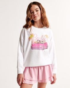 Super comfy sweatshirt in our core fleece fabric, featuring Lilo & Stitch graphic detail at left chest and back, crew neckline, banded hem and thumbholes at cuffs. Barbie Graphic, American Clothing, Lilo Stitch, Comfy Sweatshirt, Abercrombie Kids, Girl Sweatshirts, Barbie Girl, Crew Sweatshirts, Lilo And Stitch