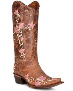 Corral Womens Floral Embroidered Tall Western Boots - Snip Toe, Sand Snip Toe Cowgirl Boots, Tall Western Boots, Cute Cowgirl Boots, Tall Western Boot, Petite Boots, Womens Cowgirl Boots, Western Boutique, Corral Boots, Western Boots Women