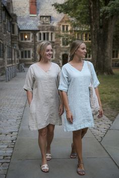 - 100% European flax - pre-washed/pre-shrunk - light weight linen - soft and comfortable - great texture and lovely wrinkles Casual Flax Color Relaxed Fit Dress, Casual Linen Spring Dress, Spring Casual Linen Dress, Relaxed Fit V-neck Linen Dress, Fitted Casual Linen V-neck Dress, Casual Beige Linen V-neck Dress, Casual Fitted V-neck Linen Dress, Fitted V-neck Linen Casual Dress, Casual Flax Linen Dress With Relaxed Fit