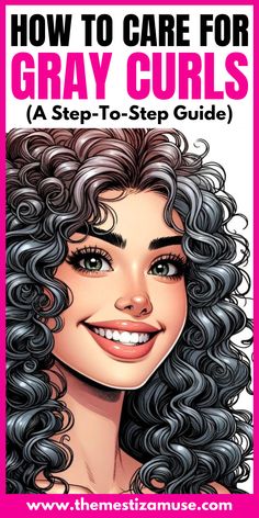 Learn how to care for and style curly gray hair with essential tips and techniques. Discover effective methods for maintaining the health and vibrancy of your gray curls, ensuring they look their best. Explore styling tips and products to enhance and embrace your curly gray hair. Gray Curls, Curly Silver Hair, Curly Gray Hair, Grey Hair Care, Grey Hair Over 50, Highlights Curly, Grey Curly Hair, Hair Curls, Gray Hair Cuts