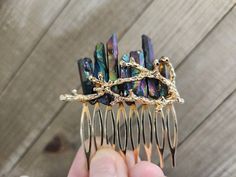 This Decorative Combs item by WanderlustHeartShop has 522 favorites from Etsy shoppers. Ships from Clay, NY. Listed on May 18, 2024 Holiday Hair Styles, Boho Winter, Crystal Hair Accessories, Holiday Hair, Crystal Hair Comb, Black Quartz, Winter Boho, Winter Hair, Metal Hair