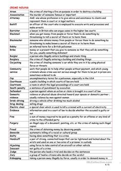 a table with different types of words and numbers on it, including the wording for each