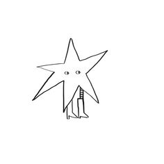 a black and white drawing of a star