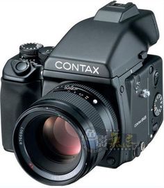 the contax digital camera is shown with its lens pointed at it's side