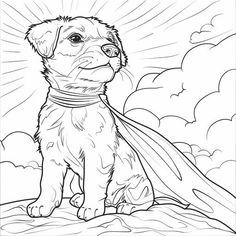 Enjoy Coloring Pages Puppy - Creative Leisure Time Outline Of Dog, Coloring Pages Puppy, Leisure Time, Colouring Pages, Relaxation, Coloring Pages, Meditation, Chips, Mint