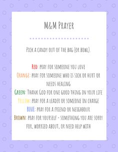 the meaning of m & m prayer in english and spanish on a purple background with polka dots