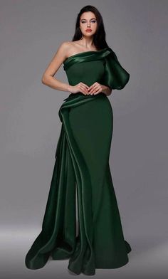 Fouad Sarkis Fouad Sarkis, Off Shoulder Evening Gown, Long Outfit, Mnm Couture, Evening Gowns With Sleeves, Mermaid Evening Gown, Lace Evening Gowns, Green Gown, Couture Candy