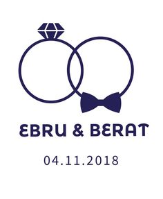 the logo for ebru and berat's wedding day, which features two rings with a diamond on top