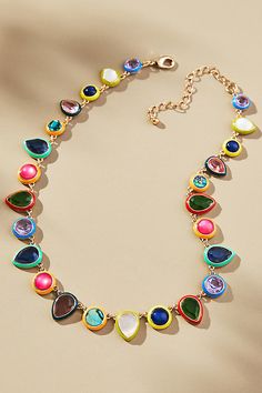 Zinc, resin, brass, enamel Lobster clasp Imported | Colorful Enamel Gem Necklace by Anthropologie in Blue, Women's, Brass/Enamel/Zinc And Just Like That Jewelry, Research Psychology, Crystal Jewelry Design, Anthropologie Necklace, 2024 Jewelry, Good Jewelry, Crystal Jewelry Sets, Art Necklaces, Dream Studio