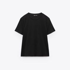 Brand New Women’s Basic T-Shirt From Zara. Round Neck, Short Sleeve. Basic Black T-shirt For Summer, Zara Black Short Sleeve T-shirt, Basic Black Cotton Short Sleeve Top, Simple Black Everyday Top, Simple Black Summer Tops, Black Relaxed Fit Simple Top, Simple Black Tops For Summer, Trendy Black Zara T-shirt, Black Zara Tops For Streetwear