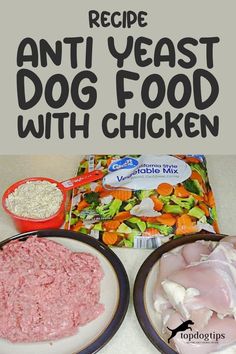 Homemade Anti Yeast Dog Food Dog Yeast Infection Skin, Clear Up Skin, Dog Food Recipes Crockpot, Recipes With Yeast, Recipe With Chicken, Dog Food Recipe, Make Dog Food, Healthy Dog Food, Yeast Infections