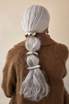 Glossy Bar Barrette | LELET NY Lelet Ny, Grey Hair, Looks Style, Mode Inspiration, Hair Looks, Hair Goals, Hair Inspo, Hair And Nails, Hair Inspiration