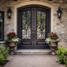 glory thermal break arch top high-quality iron double front door with tempered glass Wrought Iron Storm Door Front Entry, Exterior French Double Doors, Cape Cod Double Front Door, Arch Transom Windows, Transitional Front Door Entrance, Black Security Door, Beautiful Entrance Doors, Wrought Iron French Doors, Double French Doors Exterior Entrance