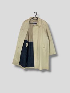 "SIZE ON TAG : M -Always use the actual measurement provided instead of size on tag as it is more accurate. ACTUAL MEASUREMENT(IN INCHES) : -Armpit : 24\"inches -Length : 39.5\"inches -Sleeve : 30\"inches CONDITION : 7/10 (It has stains on bottom of the coat and folded neck area) -Please enlarge the picture for more detail, most of my items are VINTAGE/USED ITEMS, so please check the pictures and feel free to ask any questions. SHIPPING(WORLDWIDE) -Transit time can take 14-21(economy) days to reach destination. Please note that the item is in ASIA and may take longer time delivery. -For express shipping that take 4-7 days to reach your destination please contact us first if you want to use it due to the cost is differ from economy shipping. -The item will be sent within 3 days after paymen Classic Cream Gabardine Outerwear, Beige Long Coat For Business, Classic Beige Gabardine Outerwear, Beige Gabardine Long Coat, Classic Cream Oversized Outerwear, Classic Casual Outfits, Casual Outfits Fashion, 23 Fashion, Fashion Outerwear