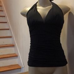 Size 8 Fitted Black Ralph Lauren Top, Ralph Lauren Summer, Crochet One Piece, Halter Swim Top, Bandeau Tankini, Blue Two Piece, Halter Top Tankini, Halter Tankini, Ralph Lauren Women