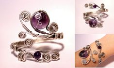 Amethyst Bracelet Silver, Amethyst Bracelet, Genuine Amethyst Bracelet, Silver Amethyst Bracelet, Amethyst Jewelry, Purple Bracelet This stunning amethyst bracelet cuff curves gracefully around the wrist and is accentuated by amethyst gemstones. Are you looking for that perfect womens gift? This wire wrapped jewelry is the perfect accessory for any boho look! Ideal for everytime and really stunning for a casual style. It is good for gift and daily use. This amethyst cuff bracelet made of silver Purple Amethyst Wire Wrapped Bracelets, Wire Wrapped Amethyst Bracelets In Purple, Purple Wire Wrapped Bangle Jewelry, Wire Wrapped Purple Amethyst Bracelets, Purple Wire Wrapped Bracelet, Wire Wrapped Amethyst Bracelet, Silver Amethyst Bracelets Hand Wrapped, Hand Wrapped Amethyst Purple Bracelets, Adjustable Spiritual Purple Amethyst Ring