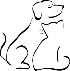 a black and white drawing of a dog