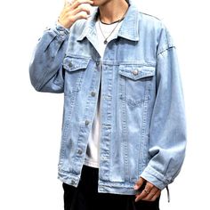 Introducing the must-have roomy men's 90s-trend denim jacket from our 2023 Spring-Summer Collection! This quintessential jacket has the perfect mix of vintage charm and couture flair. with stonewashed fabric. buttoned closure. and an oversized cut that will take your look to the next level. Distinctive Features: 90s-Style: This jacket pays homage to iconic Nineties couture with its oversized cut and classic mode. Stonewashed Fabric: The fabric features a unique pebble-washed finish that adds a u Light Wash Denim Jacket For Summer Streetwear, Oversized Denim Blue Jacket For Summer, Vintage Oversized Outerwear For Summer, Summer Washed Outerwear For Streetwear, Summer Washed Denim Jacket For Streetwear, Vintage Denim Jacket For Summer Streetwear, Summer Light Wash Relaxed Fit Outerwear, Oversized Denim Blue Outerwear For Summer, Oversized Light Wash Summer Outerwear