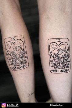 two tattoos on the arms of people