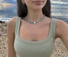 -choker with extender -glass sead beads -faux pearl Beaded Choker With Spacer Beads, Pearl Choker Necklace With Tiny Beads, Adjustable Heart Beads Choker Jewelry, Adjustable Beaded Chain Pearl Choker, Handmade Beach Choker Jewelry, Handmade Choker For Beach, Adjustable Beaded Heart Choker Necklace, Beach Beaded Choker, Adjustable Beaded Pearl Choker Necklace