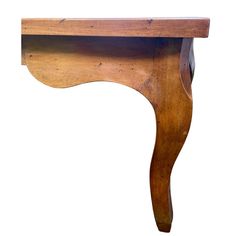 an old wooden table with a shelf on it's side, isolated against a white background