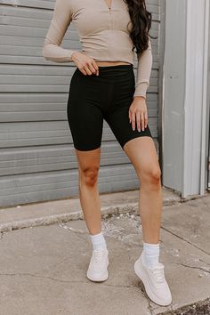 - In the gym or on a coffee run, these athletic shorts are perfect for a luxe touch to your outfit! - Stretchy butter soft material - A waistline with a wide band - A figure hugging silhouette that ends in straight mid-thigh length hemlines Trendy Athletic Shorts With Built-in Shorts For Gym, Trendy Activewear With Built-in Shorts Mid-thigh Length, Basic Activewear With Built-in Shorts, Casual Black Knee-length Activewear Shorts, Sporty High-stretch Biker Shorts, Mid-thigh Length, Versatile High Stretch Biker Shorts, Trendy High-waisted Athletic Shorts For Sports, Versatile High-stretch Mid-thigh Biker Shorts, Casual High Stretch Athletic Shorts