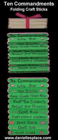 ten commandments for folding craft stickers with the words ten commandments on them