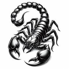 a scorpion tattoo design on a white background